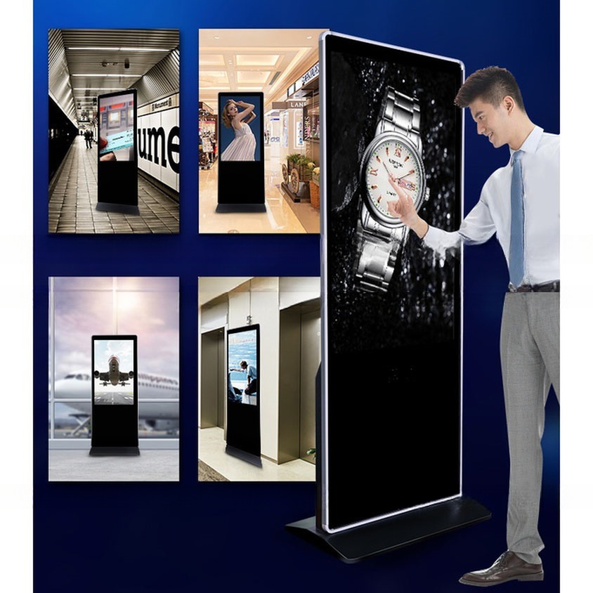 55" 58" inch UHD 4K floor standing LCD touchscreen computer self-service interactive terminal