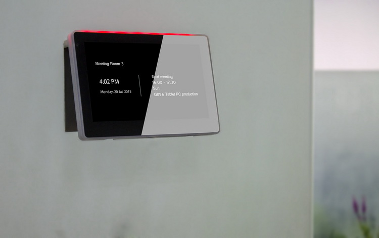 7 Inch White Color Recess Wall LED Light Indicator Control Panel PC Android POE RJ45 Ethernet Powering Tablet