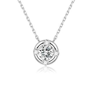 China Sense Of Design 18k Gold Lab-Grown Diamond Pendant individuality Pendant White Diamond jewelry Round Shape Pendant wholesale