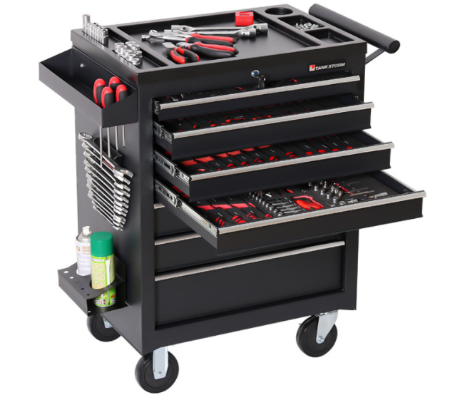 2 Drawers 0.8mm OEM Rolling Tool Carts , Tool Storage Trolley