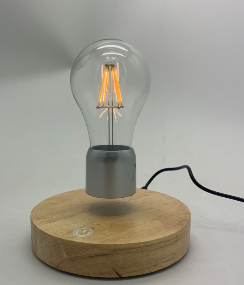 round base wireless magnetic levitation desk lamp light night bulb