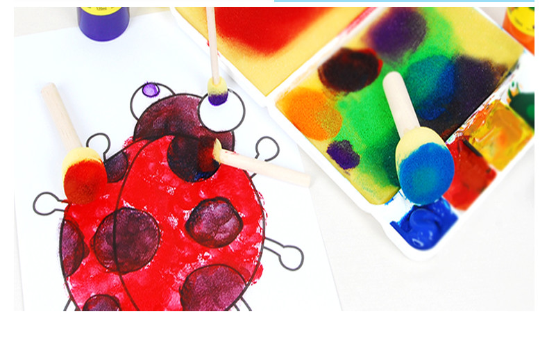 Kids DIY Painting Art Craft EVA Foam Paint Roller mini Sponge stamp roller foam brushes Sponge Roller kids Sponge Stamp