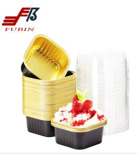 China Square Black Smooth Wall Colored Aluminum Foil Bowl wholesale