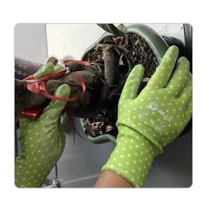 China Urban Park Service And Afforestation Green Polyester Nitrile Gloves wholesale