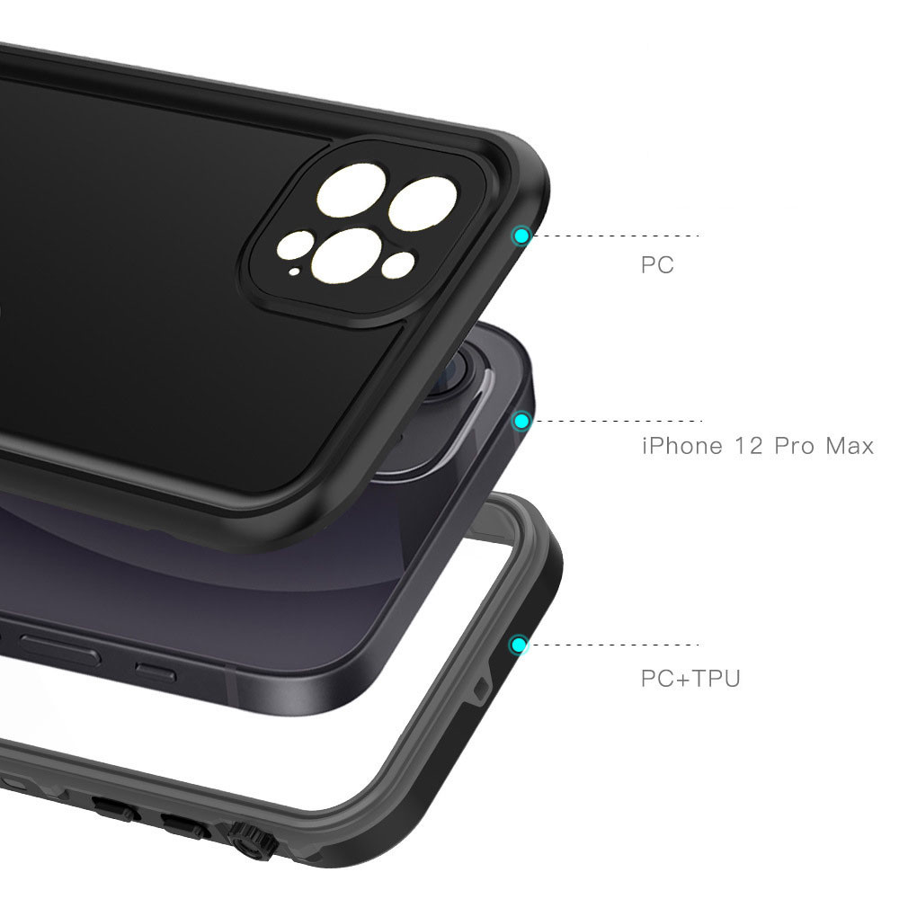 Waterproof Finger Grip Phone Case Magsage Wireless Charge Shock Free Built In Stand