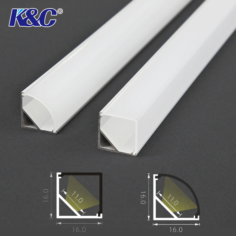 Led Alu Profil Aluminum Housing Heat Sink 6063 T5 With Plastic Pc Diffuser Pmma Cover Clip 90 45 Degree Corner