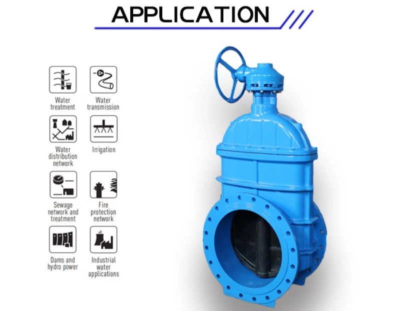 Ductile Iron Manual Elastic Soft Sealing Gate Valve DN50 100 150 for Water Media