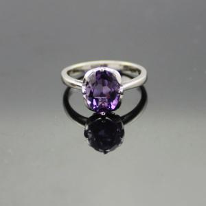 China 925 Silver Jewelry 7mmx9mm Oval Amethyst Cubic Zirconia Ring (R279) wholesale