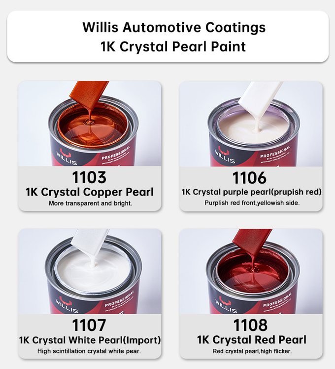 Standard 1K Basecoat Metallic Pigment Pearl Automotive Paint Spray Car Paint Liquid Coating Automotive Thinner 12