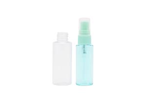 China Plastic PET Cosmetic Spray Bottle Light Blue Clear Empty Alcohol 50Ml 60ML wholesale