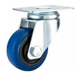 China 04-Medium duty caster Swivel caster blue elastic rubber wholesale