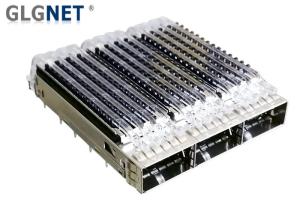 China 40G - 100G Ethernet QSFP28 SFP28 Connector Cage Assembly Mates With Light Pipes wholesale
