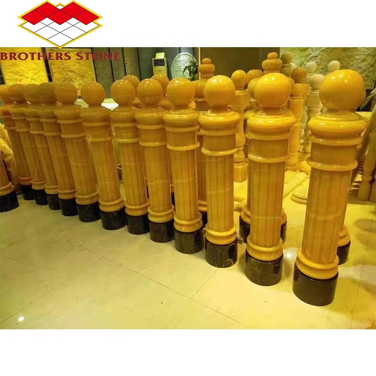 White Onyx Marble Stone Stair Handrail Customized for Villa and House Decorative Baluster