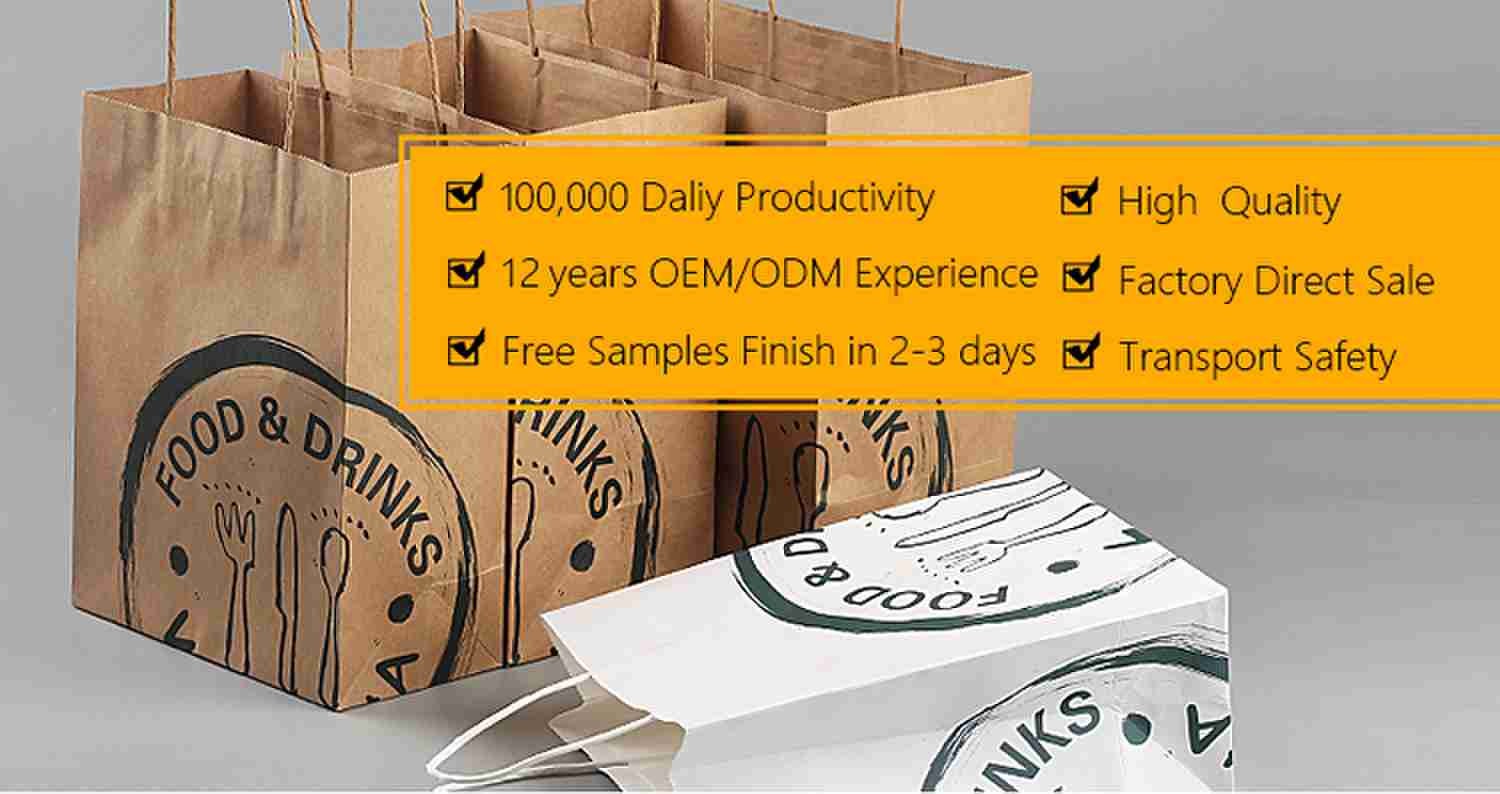 ODM Recycling Colored Kraft Retail Paper Bags With Handle 16x8x22