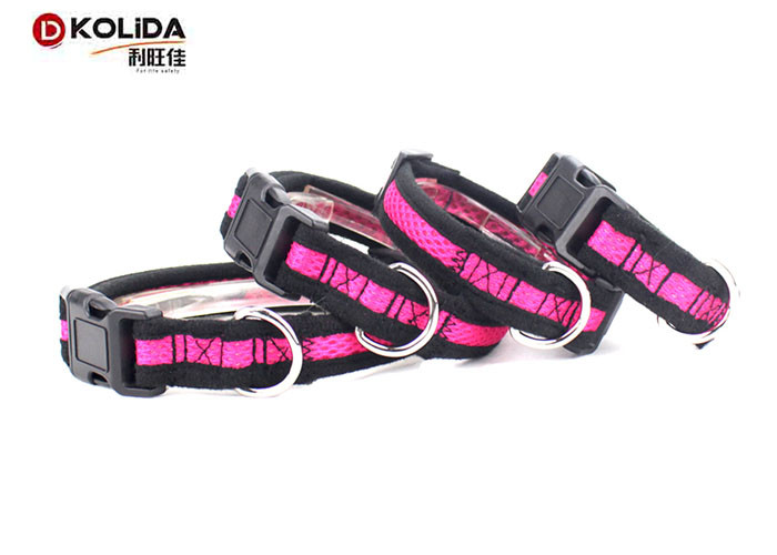 2.5cm Width Safety Nylon Dog Collars , Airmesh Materia Adjustable Puppy Collar