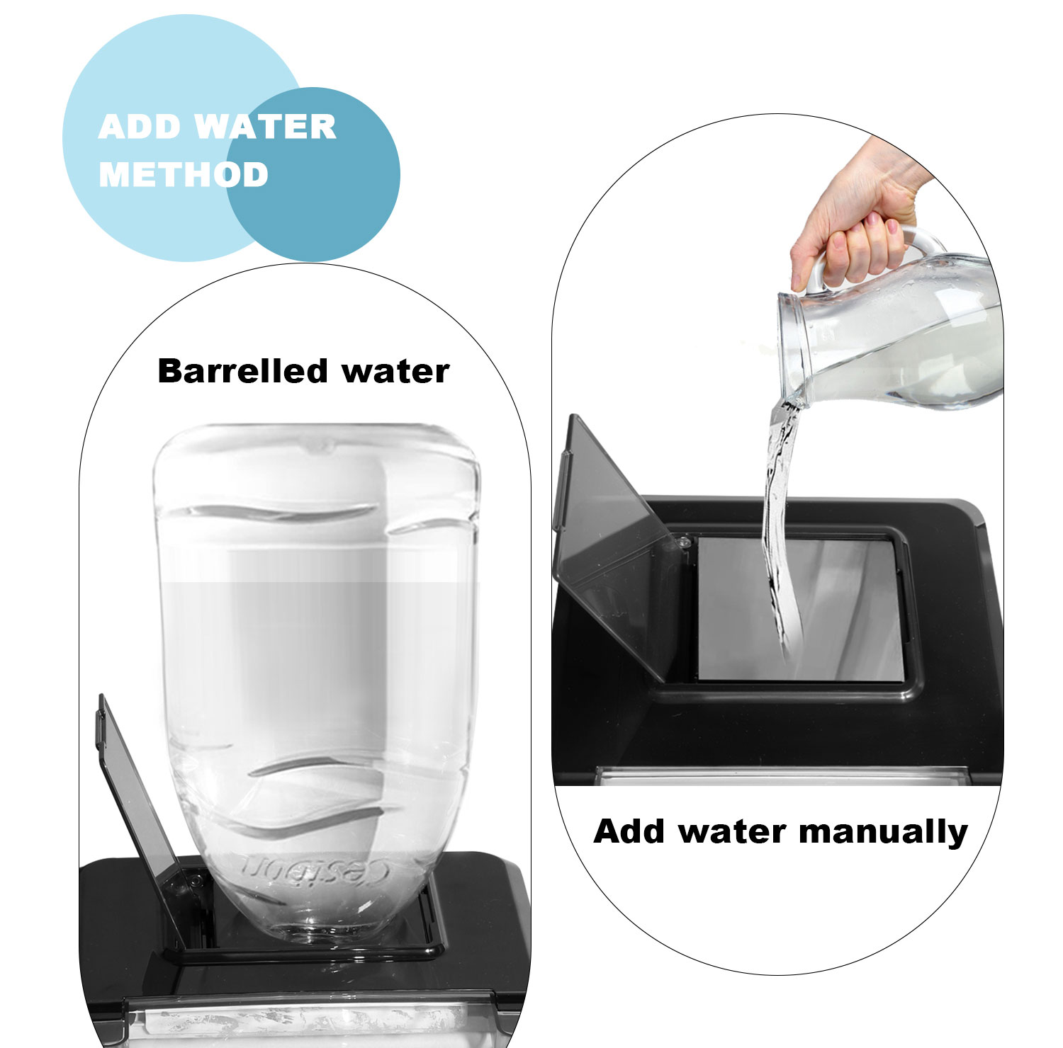 Stainless Steel Countertop Ice Maker 20kg Mini Portable Ice Cube Block Production for Food and Beverage
