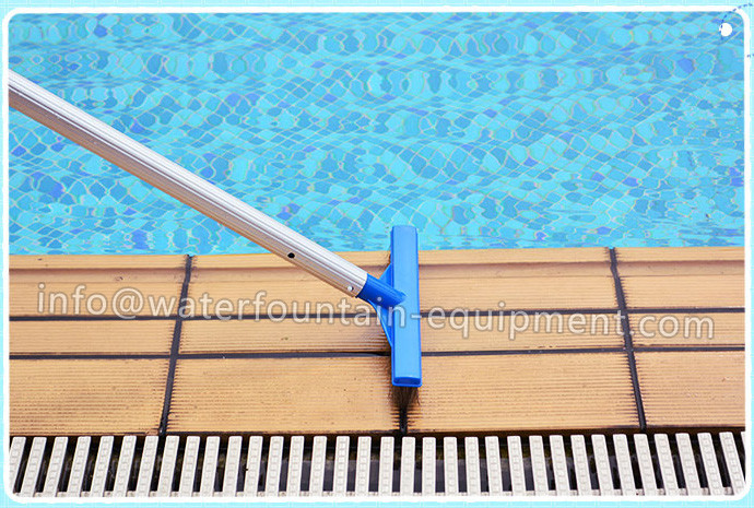 Blue Cleaning Swimming Pool Accessories Stainless Steel Algae Brush With 12cm Handle