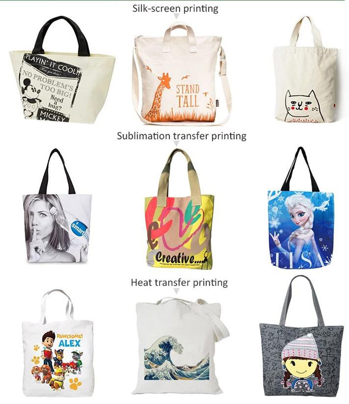 Customized Cotton Canvas Tote Bag , Organic Cotton Tote Bags Plain Woven Fabric