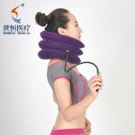Inflatable neck collar soft universal size neck brace in red/blue/purple/grey
