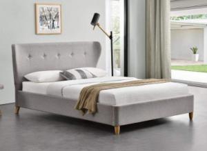 China Simple Design Linen Fabric Full Size Upholstered Bed For Bedroom 50pcs MOQ wholesale