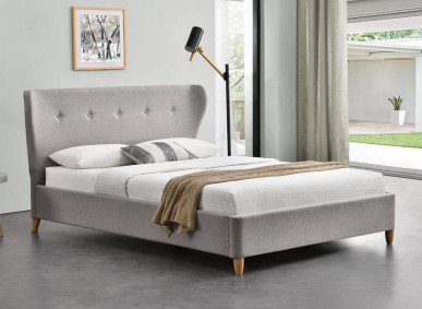 Simple Design Linen Fabric Full Size Upholstered Bed For Bedroom 50pcs MOQ
