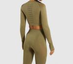 Quick Dry Women's Yoga Apparel Eyelet Flawless Knit Yoga Sets High Waisted Gym