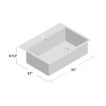 Versatile Dual Mount Single Bowl Deep Kitchen Sink 9-1/2''