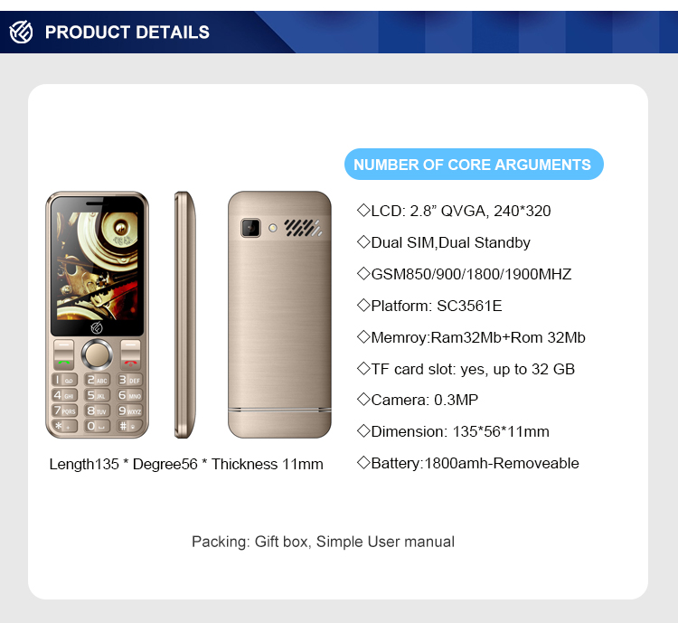 Senior Dual Sim Keypad Button Phone Shokeproof Screen Belt Clip GSM
