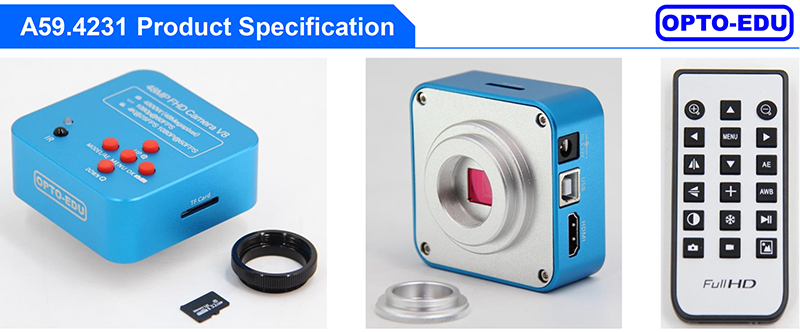 OPTO-EDU A59.4231 2K 38M Portable Hd Microscope Camera