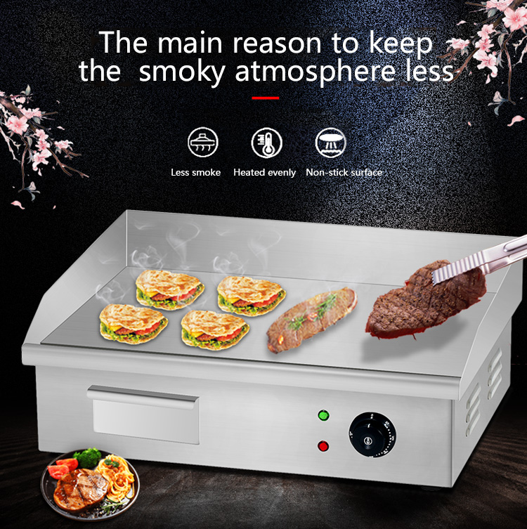 550x425x225mm Commercial Vertical Cast Iron Electric Griddle with Stainless Steel Body
