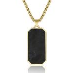 Rectangle Men's Forged Carton Fiber Pendant Stainless Steel Plated Cross 14k