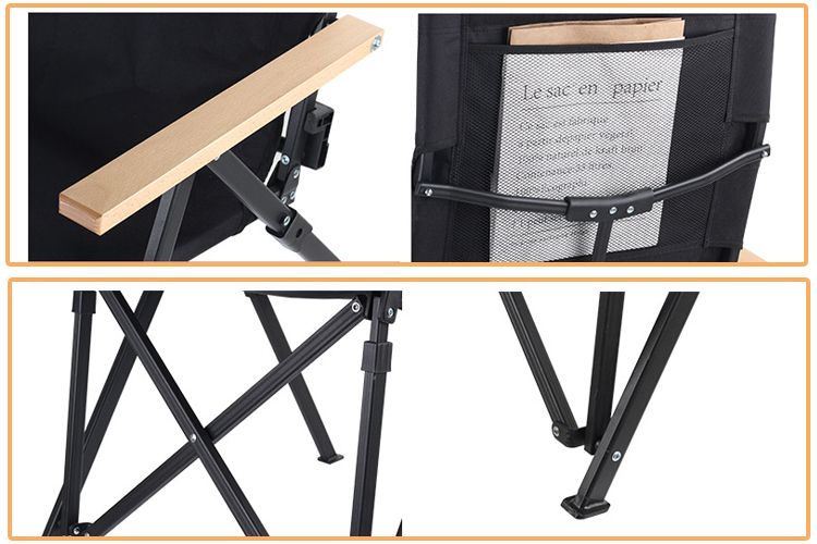 Metal 4-Position Adjustable Backrest Folding Chair for Camping Fishing Hiking Outdoor