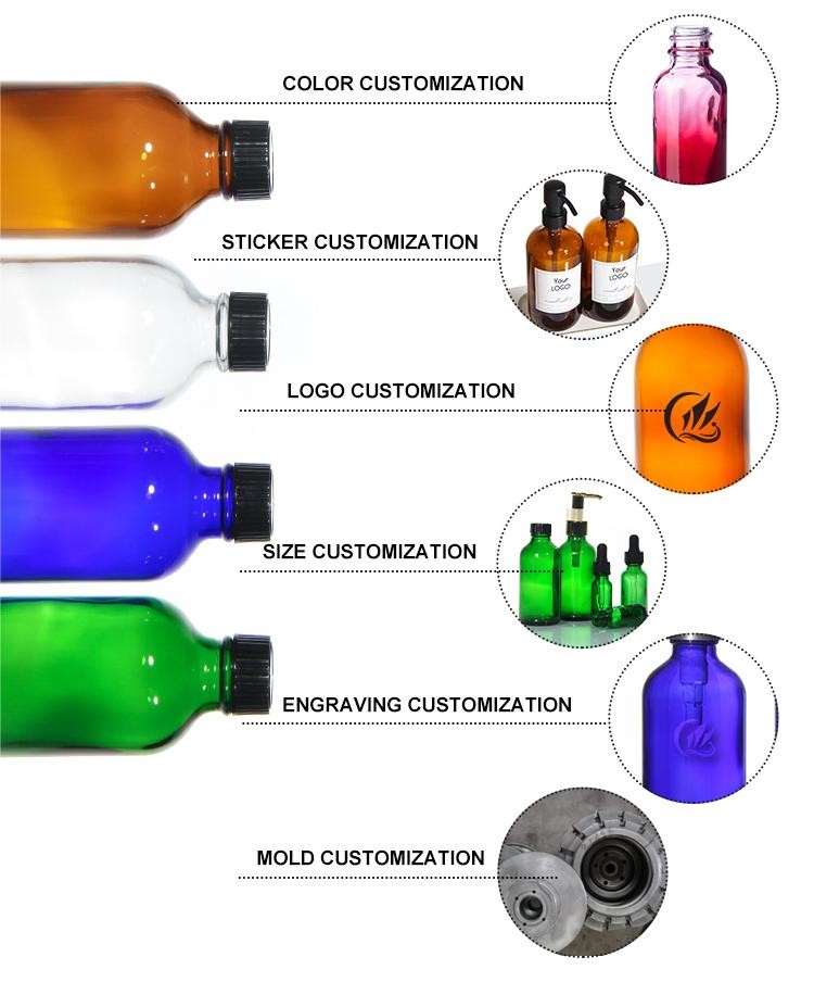 30ml 50ml Empty Cosmetic Designer Unique Glass Liquid Lotion Oil Bottle With Pump