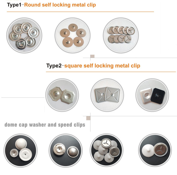 38mm Round Type Stainless Steel Insulation Speed Clips With 3 Slots