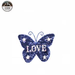 China Various Styles Sequin Embroidery Patches Butterfly Series For Garment / Bags wholesale