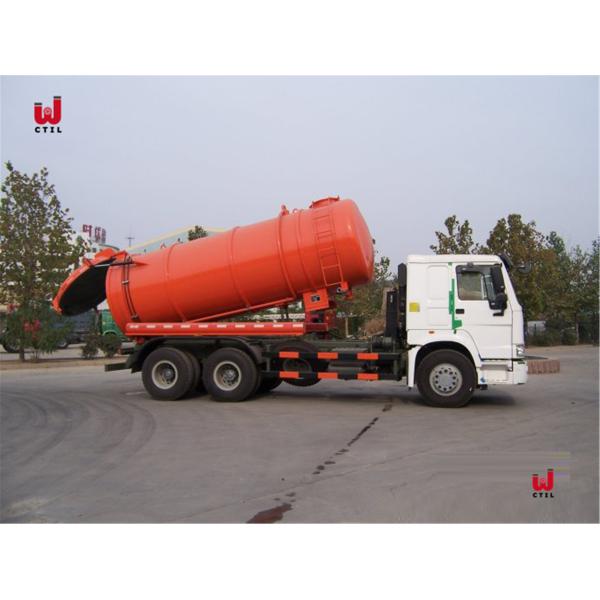 Sinotruk 15t Sewer Vacuum Truck Orange Sewer Jetting Truck 35 Cubic