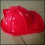 Child Size Red Plastic Fire Chief Hat