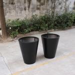 Large outdoor vertical round garden planters black metal flower pot