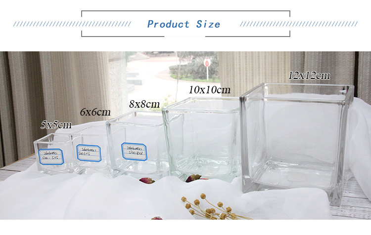 Hot Selling 4oz 8oz 10oz Square Candle Holder Glass Candle Jar