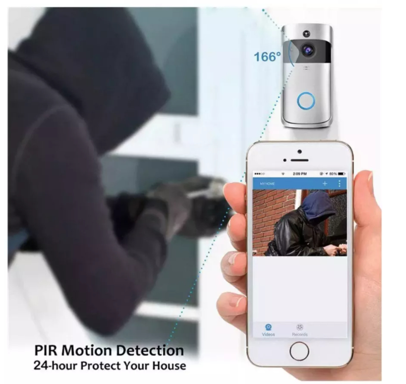 1080P IPS Smart Video Doorbell Waterproof 850nm Infrared Wireless Ring Bell