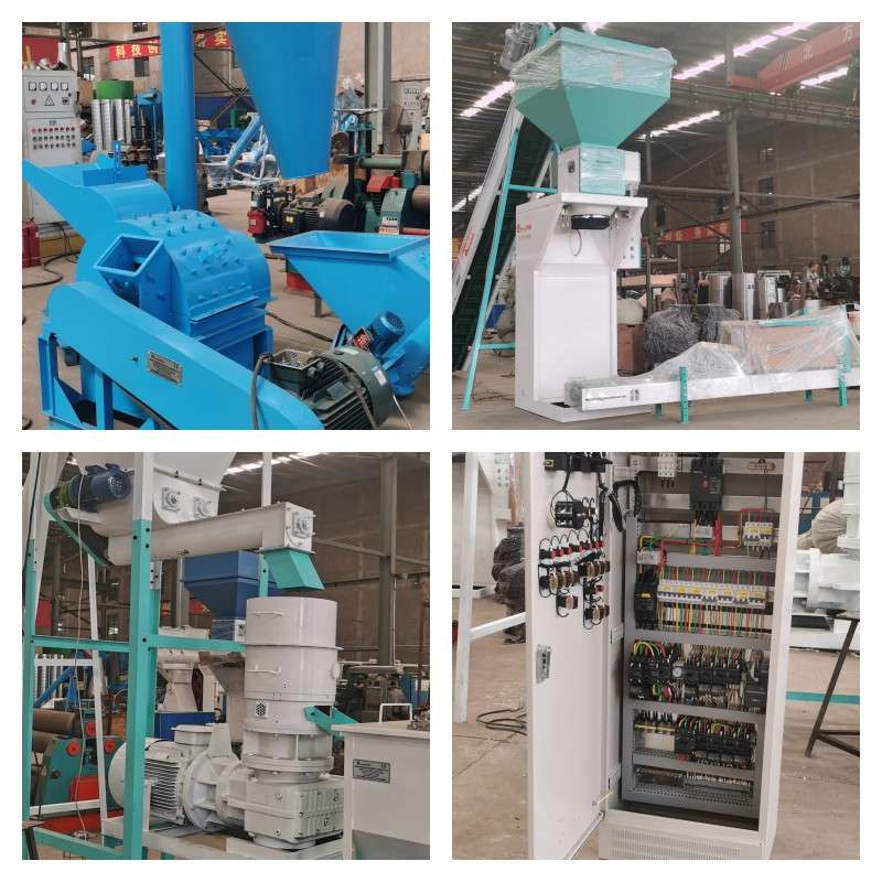 6-12mm Wood Chip Pellet Machine 1-2tph Waste Wood Pellet Machine High Density