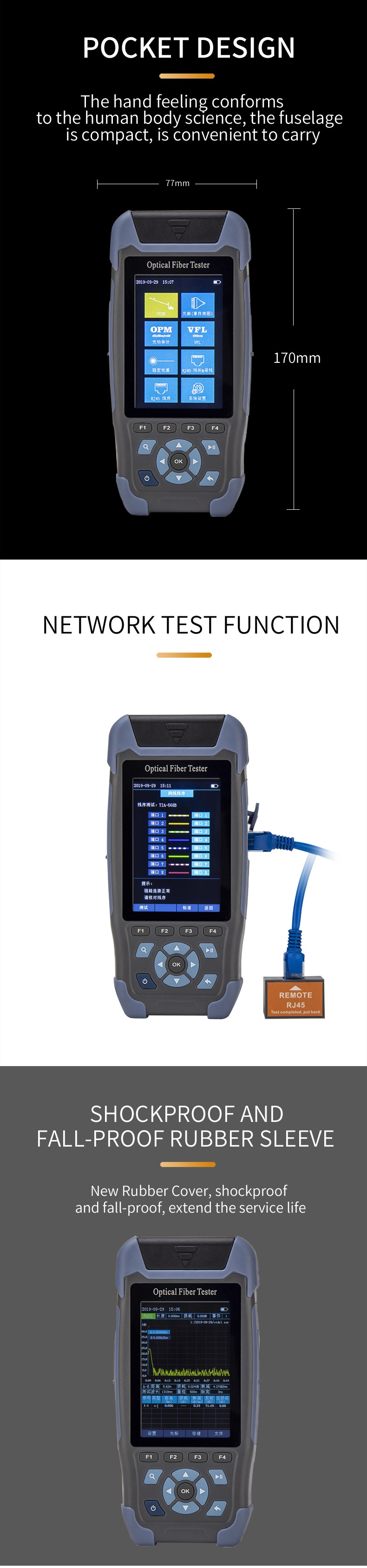 NK3200D Otdr Testing Equipment 9 Functions G.652 Fiber with VFL