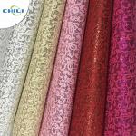 Good Quality Mesh Glitter pu shoe Leather