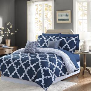 China Blue Printed Microfiber Down Alternative Microfiber Fill Comforter King Size Warm Washable wholesale