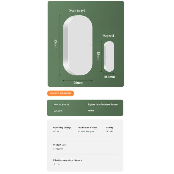 App Remote Assistanceintelligent Linkage Anti-theft Monitoring Tuya Smart Wi-Fi Door Sensor And Window Sensor