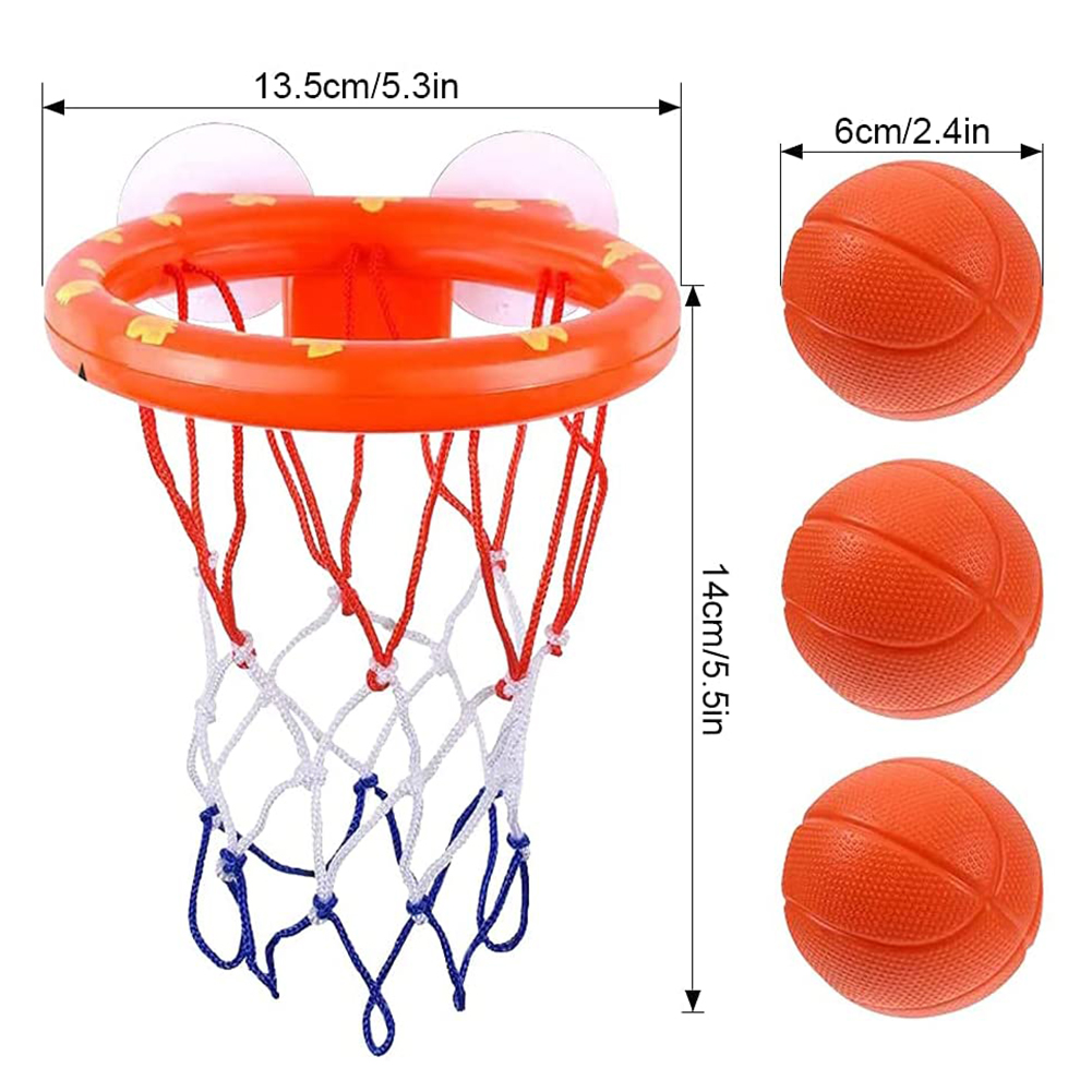 Bathtub Basketball Hoop for Toddlers Kids Boys and Girls 4 Soft Balls Set Suction Cup