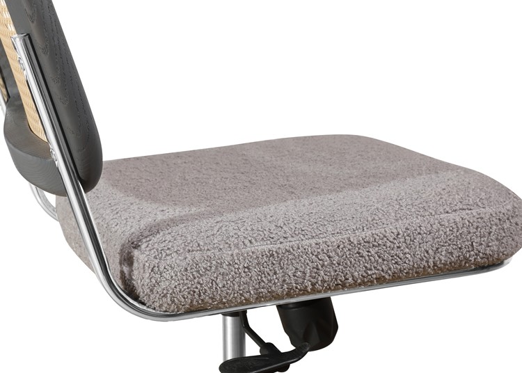 Executive Rattan Office Chairs 29 Cm Back Wooden Grey With Lumbar Support 83cm