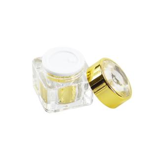 China Reusable Cosmetic Packaging Container 10g Gold Eye Cream Acrylic Plastic Jar Material wholesale