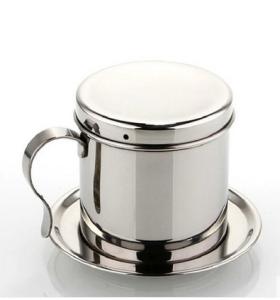 China double wall stainless steel coffee/tea set cups with saucer,spoons, zepter wholesale