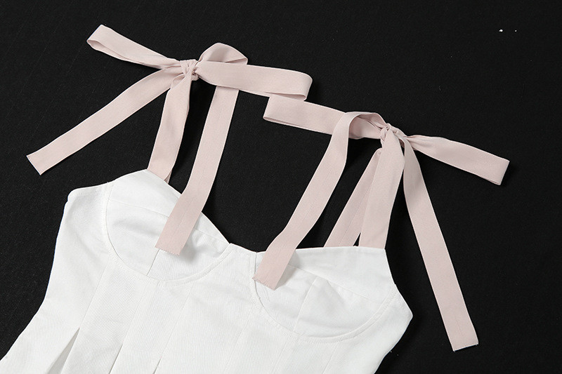Summer Ladies Camisole Tank Tops Ruffled Hem Straps Slim Fit